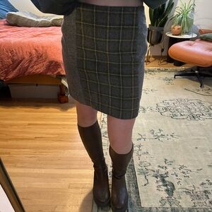 Banana Republic Wool Plaid Mini Skirt